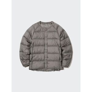 Uniqlo Taupe Quilted Snap-Front Puffer Jacket